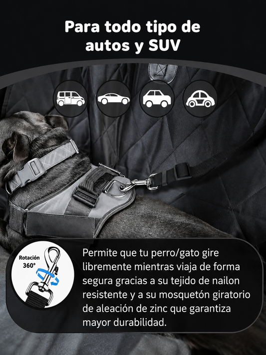 Viaja Seguro con tu Mascota – Cinturón 360º Ajustable